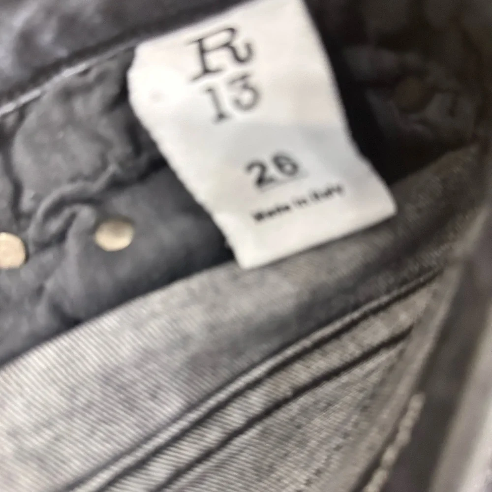 R13 Boy Skinny Charcoal/Black Women's Jeans